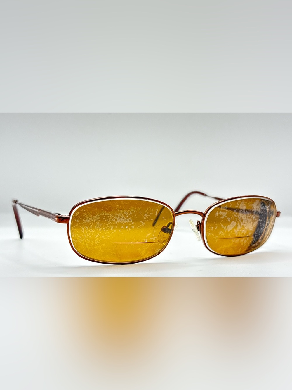 SR606 Brown Oval Metal Sunglasses Frames Only